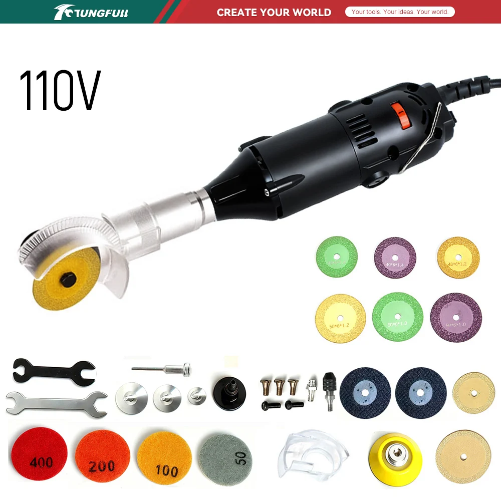 Diy Automation - Mini smerigliatrice angolare elettrica TUNGFULL 110V,