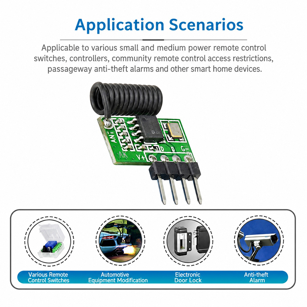 433Mhz Receiver Module - Modulo Ricevitore RF Supereterodina 315MHz/433MHz 3.3V-5.5V